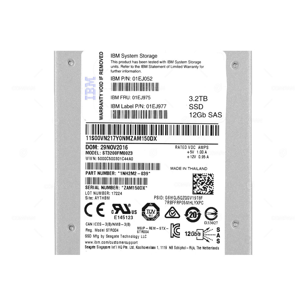 ST3200FM0023 SEAGATE SSD 3.2TB SAS 12G 2.5" SFF